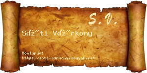 Sóti Várkony névjegykártya
